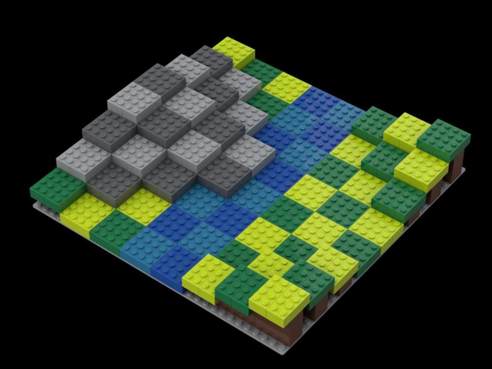 Lego 2x4 3D chess/checkers-board
