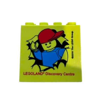 Lego Brick 2 x 4 x 3 with 'Legoland Discovery Centre', Minifigure Breaking through Paper Print