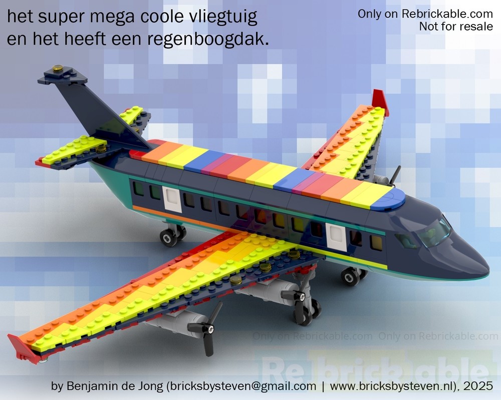 Lego [9YO BUILDER] Super Mega Cool Airplane With Rainbow Roof