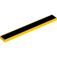 Lego Tile 1 x 8 with Thick Black Stripe Print