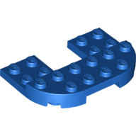 Lego Plate Round Corners Double 4 x 6 with 2 x 2 Cutout and 2 x 6 Raised Studs / Blue
