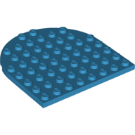 Lego Plate 8 x 8 with Rounded End / Dark Azure