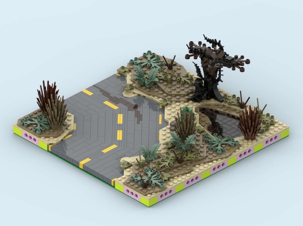 Lego MILS Wasteland Road Curve 16 Studs Wide (Fallout)
