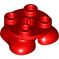 Lego Feet, 2 x 2 x 2/3 with 4 Studs on Top / Red