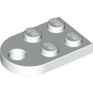 Lego Plate Special 3 x 2 with Rounded End, Hole / White
