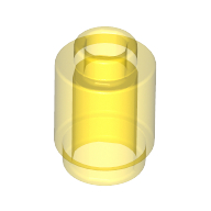 Lego Brick Round 1 x 1 Open Stud / Trans-Yellow