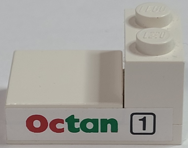 Lego Stickered Assembly 3 x 2 x 1 1/3 with Octan and '1' in Black Square Pattern (Sticker) - Set 6562