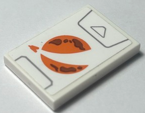 Lego Tile 2 x 3 with Orange City Mars Exploration Logo and Light Bluish Gray Lines Pattern (Sticker) - Set 60227