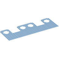 Lego Hipwear Skirt, 4 Holes with Blue Gingham Pattern [10mm] / White