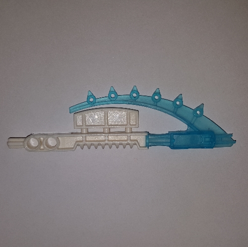 Lego Large Figure Weapon Hordika Teeth Tool with Trans-Light Blue Flexible End / White