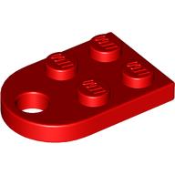 Lego Plate Special 3 x 2 with Rounded End, Hole / Red