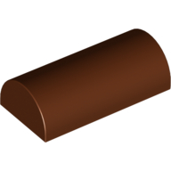 Lego Brick Curved 2 x 4 Double, No Studs, without Groove / Reddish Brown