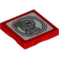 Lego Tile Special 2 x 2 with SMART Tag with Turbo Laser Cannon Print / Red