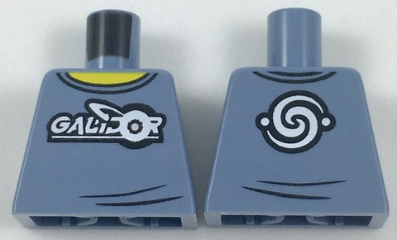 Lego Torso Shirt with White 'GALIDOR' Logo and Swirl Emblem on Back Pattern / Sand Blue