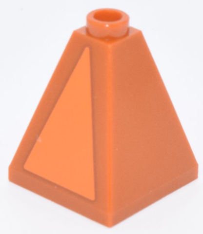 Lego Slope 75 2 x 2 x 2 Quadruple Convex with Orange Triangle on One Side Pattern
