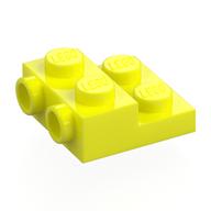 Lego Plate Special 2 x 2 x 2/3 with Two Studs On Side and Two Raised [Half Hollow Anti-stud] - Updated Version / Vibrant Yellow
