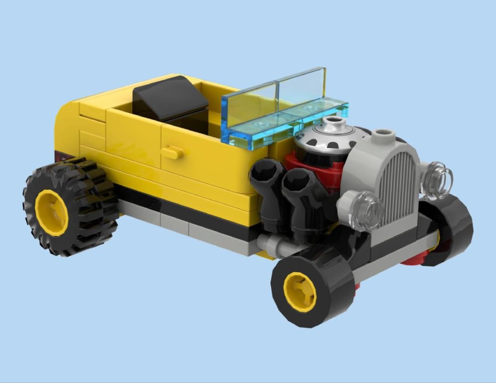 Lego 6561 Hot Rod Club - Yellow Coupe MOD
