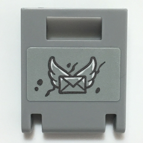 Lego Container, Box 2 x 2 x 2 Door with Slot with Envelope with Wings Pattern (Sticker) - Set 41196