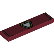 Lego Tile 1 x 4 with Iron Man Arc Reactor Print