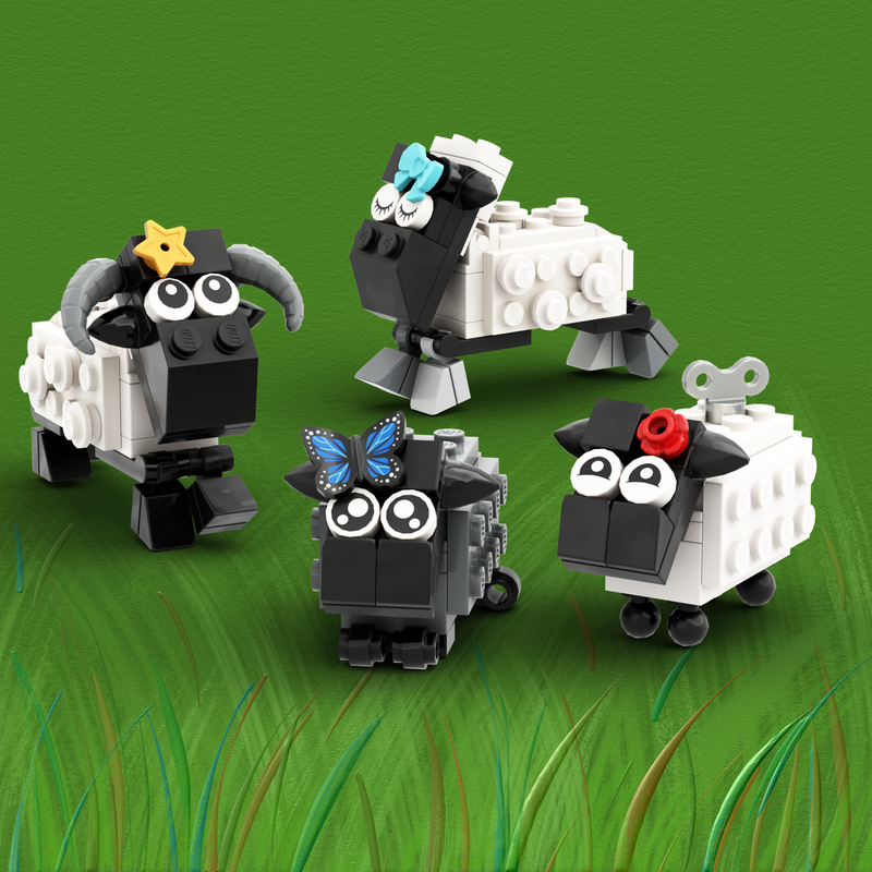 Lego Articulated sheep Family