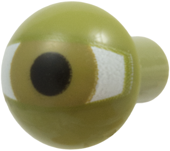 Lego Bar 1L with Rounded End with Black Eye, White Sides print