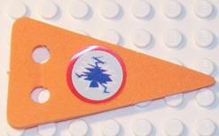 Lego Foam Part for Set 3148 - Scala Flag Triangular with 2 Holes with Cracked Ice Pattern on Both Sides (Stickers) - Set 3148