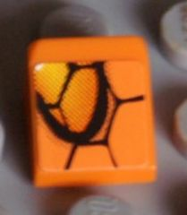 Lego Slope 30 1 x 1 x 2/3 Snakeskin Pattern Model Left Side (Sticker) - Set 8158 / Orange