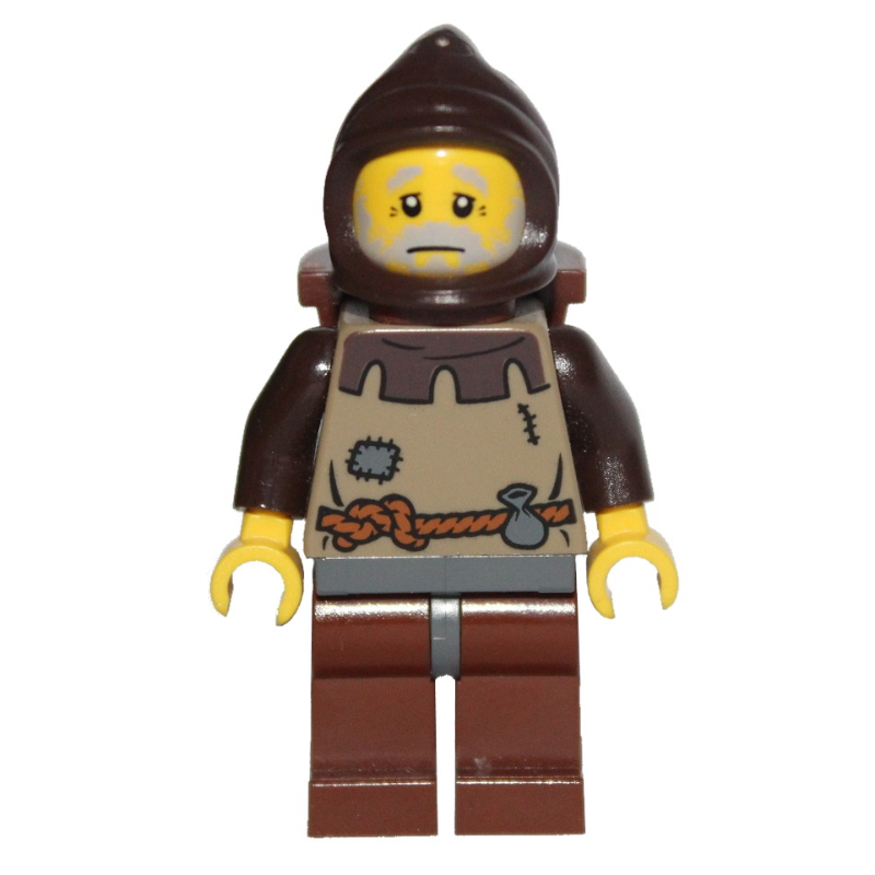 Lego Peasant (Fantasy Era) - Dark Brown Hood