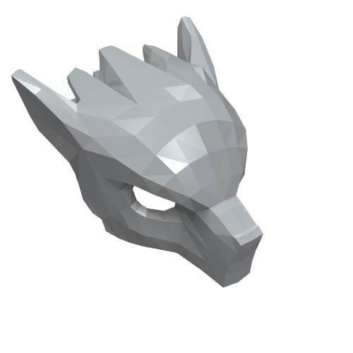 Lego Mask Wolf [Plain] / Light Bluish Gray