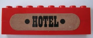 Lego Stickered Assembly 8 x 1 x 2 with Black 'HOTEL' Pattern (Sticker) - Set 365