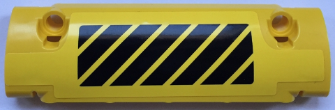 Lego Technic, Panel Curved 11 x 3 with Black and Yellow Danger Stripes Pattern Model Right Side (Sticker) - Set 42030 / Yellow
