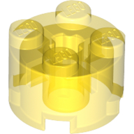 Lego Brick Round 2 x 2 with Axle Hole / Trans-Yellow