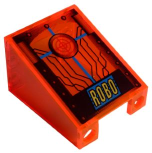 Lego Windscreen 3 x 4 x 4 Inverted with RoboForce Gold 'ROBO' and Red Crosshairs Pattern (Sticker) - Set 2153