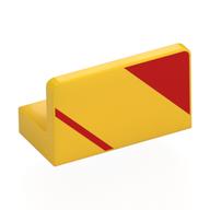Lego Panel 1 x 2 x 1 with Red Triangle, Stripe print