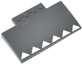 Lego Slope, Curved 5 x 8 x 2/3 with 4 Studs with 6 White Triangles Pattern (Sticker) - Set 60047