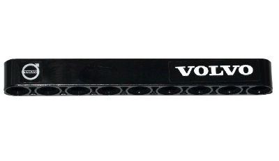 Lego Technic, Liftarm Thick 1 x 9 with Volvo Logo and 'VOLVO' Pattern (Stickers) - Set 42053 / Black