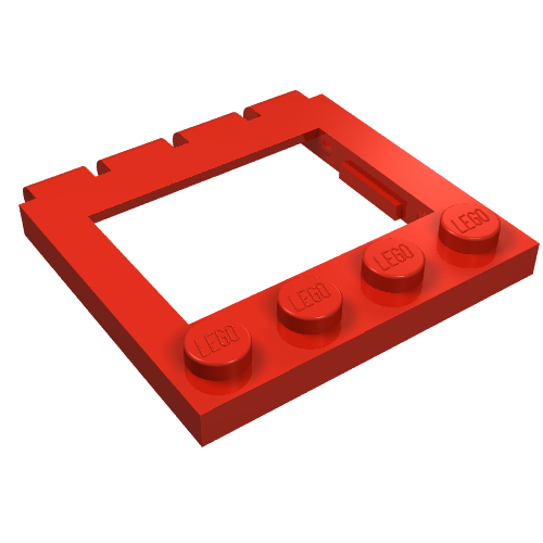 Lego Hinge Vehicle Roof 4 x 4 Sunroof with Ledges / Red