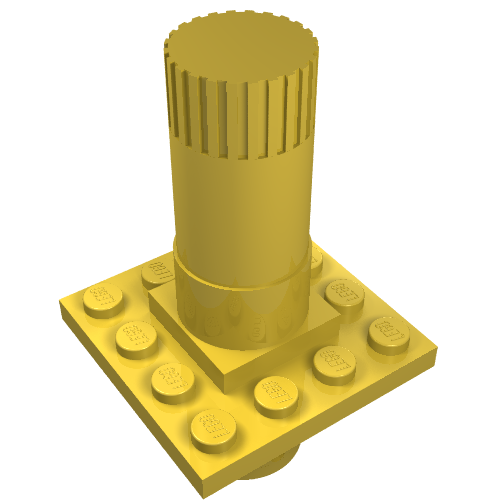 Lego Fabuland Ferris Wheel Axle Half, 4 x 4 Plate / Yellow