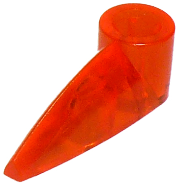 Lego Bionicle 1 x 3 Tooth with Axle Hole (Bohrok Eye) / Trans-Neon Orange