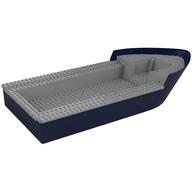 Lego Boat 20 x 50 x 7 with Deck [Complete Assembly] / Dark Blue