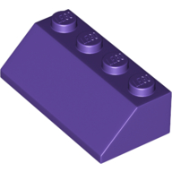 Lego Brick Sloped 45° 2 x 4 / Dark Purple