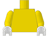 Lego Torso Plain / Yellow Arms / White Hands