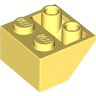 Lego Brick Sloped Inverted 45° 2 x 2 [Ovoid Bottom Pin, Bar-sized Stud Holes] / Bright Light Yellow