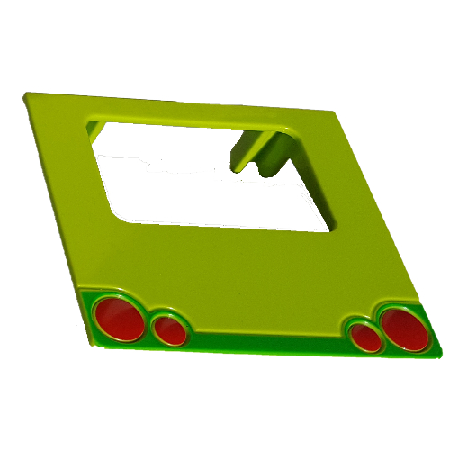 Lego Duplo Van Type 2 Rear Door with Red Taillights, and Green Bumper / Fender Print / Lime