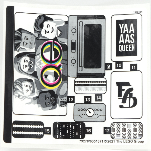 Lego Sticker Sheet 3 for Set 10291-1 / [No Color/Any Color]