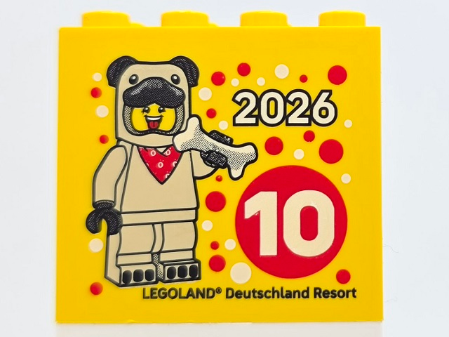 Lego Brick 2 x 4 x 3 with Besuchsmeister 10 2026 LEGOLAND Deutschland Resort Pattern