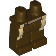 Lego Hips and Dark Brown Legs with Tan Robe and Dark Tan Shirt Print