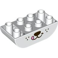 Lego Duplo Brick 2 x 4 Curved Bottom, Dog Mouth Print