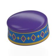 Lego Kufi with Blue Band, Gold/Dark Purple Diamonds Print / Dark Purple
