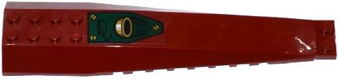 Lego Wedge 16 x 4 Triple Curved with Reinforcements with Dark Green Panel with 3 Screws, Exhaust Pipe and Crack Pattern (Sticker) - Set 70735